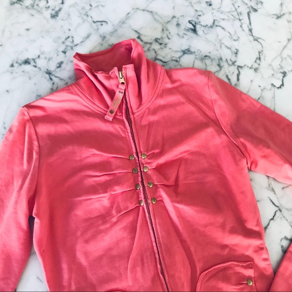 NEW Coral Zip Up with Gold Details - Picture 10 of 16
